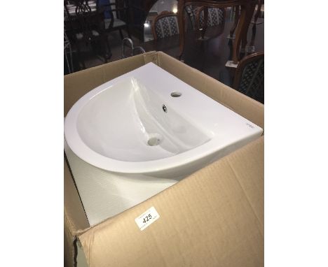 EAGO CERAMIC HALF MOON BATHROOM SINK