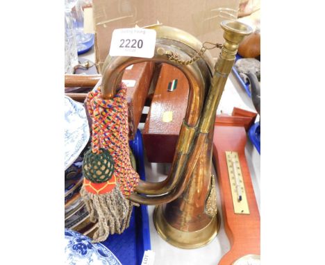 An Argyll and Sutherland copper and brass bugle. 