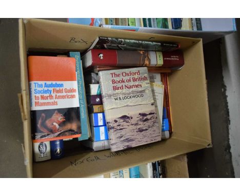 BOX OF MIXED BOOKS - OXFORD BOOK OF BRITISH BIRD NAMES, FIELD GUIDE TO NORTH AMERICAN ANIMALS, AND PROTECTED AREAS OF THE WOR