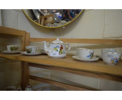 VINTAGE CHILD'S TEA SET DECORATED WITH NURSERY RHYMES