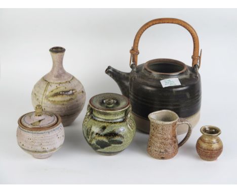 A Colin Pearson, London Studio teapot of Japanese influence, a salt glaze jug possibly by N Mosse, together with other cerami