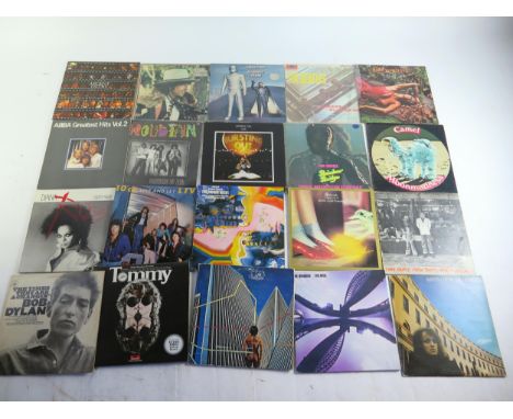 A collection of mainly 1970's LP records including Prog Rock, and pop, artists include Led Zeppelin, Jimmy Hendrix, Beatles, 