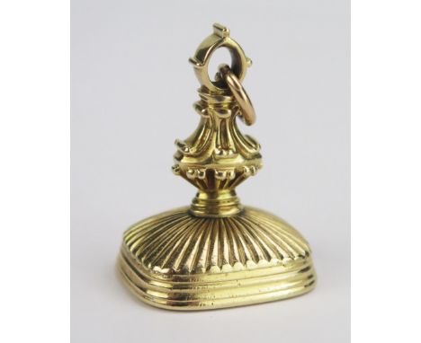 The Murdoch Family of Perthshire _ A Large Precious Yellow Metal and Carnelian Fob Seal decorated with the family crest of a 
