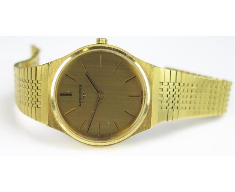 A LONGINES Gent's Gold Plated Manual Wind Wristwatch, Ref: 4148, 33mm case, back no. 17. 869. 078, inside stamped 4148/847, c