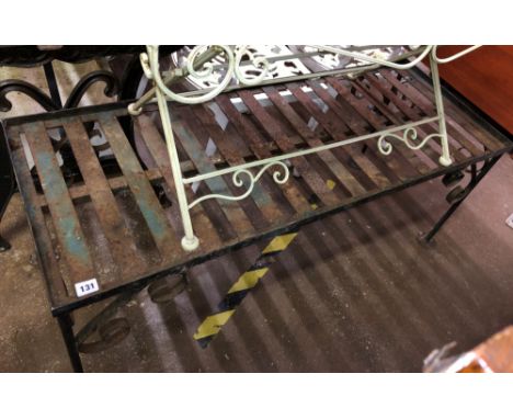 IRON SLATTED PLANTER STAND 
