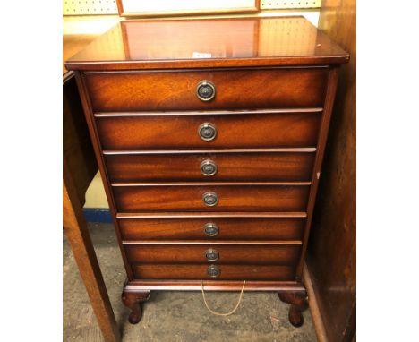 CONTEMPORARY MAHOGANY SEVEN DRAWER FOLIO/MANUSCRIPT CHEST 