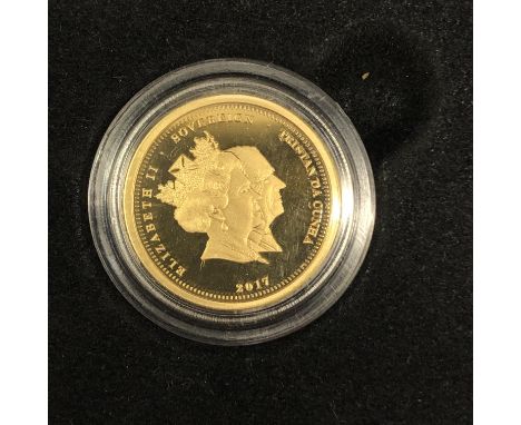 2017 DOUBLE PORTRAIT PLATINUM WEDDING ANNIVERSARY QUEEN ELIZABETH II GOLD SOVEREIGN 