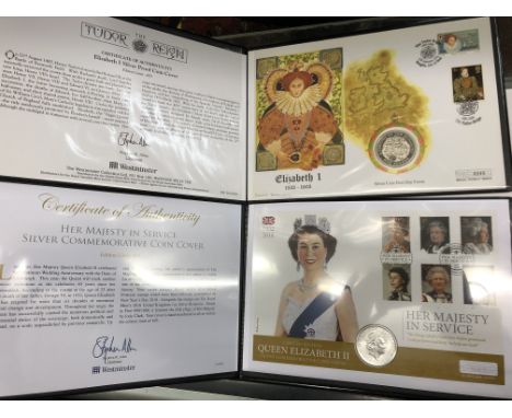 THE TUDOR REIGN ELIZABETH I SILVER PROOF COIN FIRST DAY COVER EDITION LIMIT OF 400 AND A LIMITED EDITION 411/495 QUEEN ELIZAB