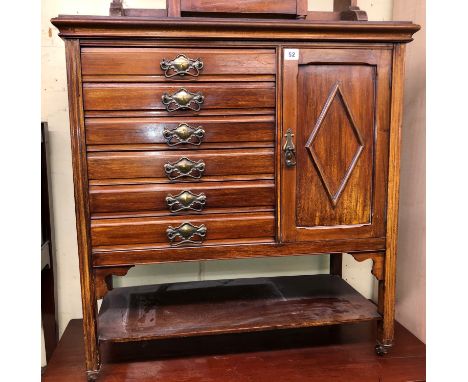 EDWARDIAN BEECH SIX DRAWER MANUSCRIPT CHEST 