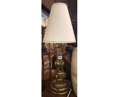 GILDED ORNATE TABLE LAMP WITH CREAM SHADE
