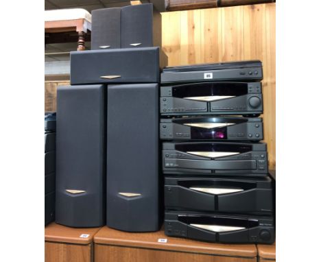 KENWOOD SEPARATES HI-FI SYSTEM AND FIVE SPEAKER SYSTEM + RC