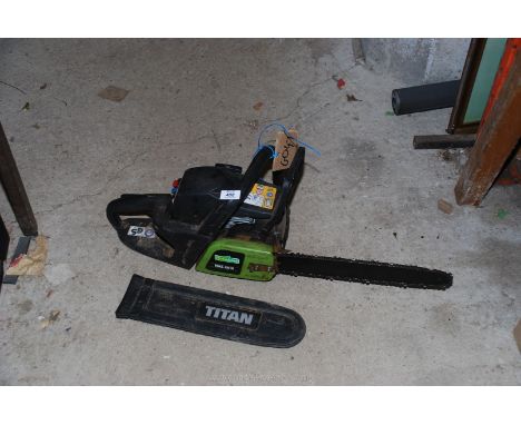 A Florabest model FBKS 4014 petrol chainsaw with guard, not started but has good compression.