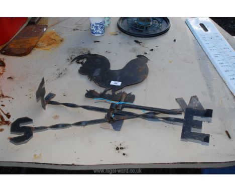 Metal weather vane in the form of a Cockerel