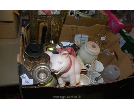Stainless steel teapots, lamp shades, etc.