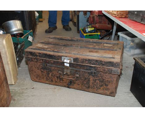 Metal motoring trunk.