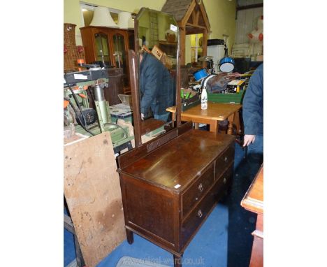 A dressing table with mirror, two short over one long drawer. 42" x 19"