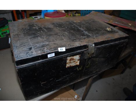 A large metal/steel trunk, etc. 35" x 21" x 14"