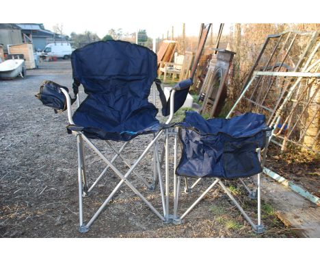 Folding picnic chair and table in carrier