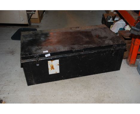 A metal trunk 36" x 19" x 12".