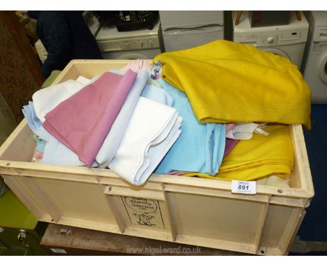 A quantity of linen to include; pillow cases, table cloths, etc.