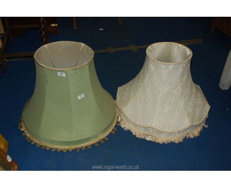 Two standard lamp shades.