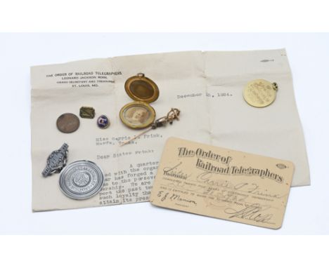 Caroline Putnam Frink - mementos of her 25 year career with Order of Railroad Telegraphers from 1899-1924.&nbsp;&nbsp; &nbsp;