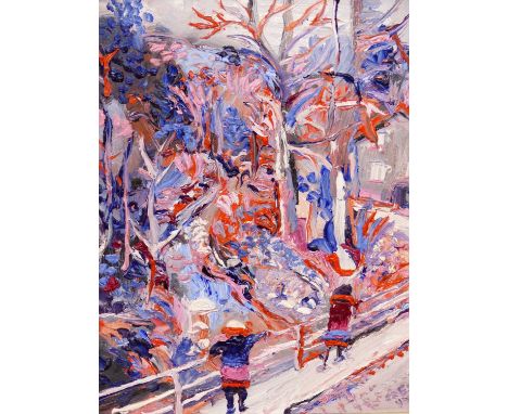 Fred Yates. (1922-2008) ARR. Aubres. Impasto oil on canvas. Signed L/R Titled verso. 38 x 46 cm.