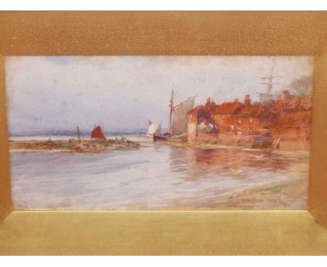 Wilfred Williams Ball. (1853-1917) A Sussex Haven. watercolour. signed L/R. 29 x 16 cm.