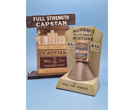 Three shop advertising items for Capstan Navy Cut cigarettes, for Colman's mustard and for Murray's mellow smoking Mixture pi