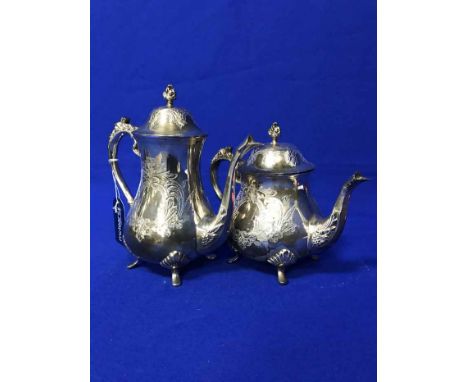 LOT OF SILVER PLATED WAREcomprising Victorian style four piece tea service etc 