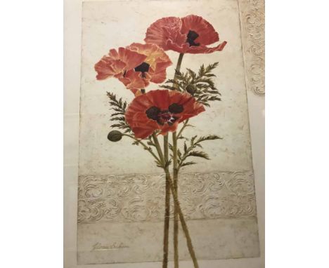 A PRINT AFTER GLORA ERIKSONdepicting poppies plus another floral studyMounted, framed and under glass