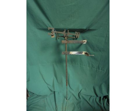 Incomplete metal weather vane for wall fixing (lacking South)