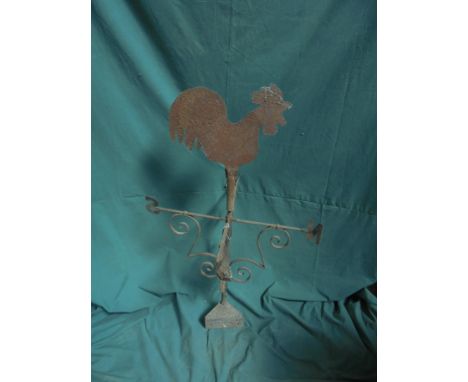 Large metal weather vane with cockerel top (in need of restoration)