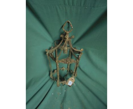 Small brass hall light frame with central mounting
