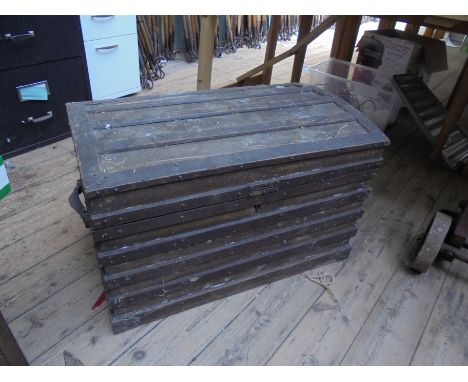 Large oval topped seaman's style trunk