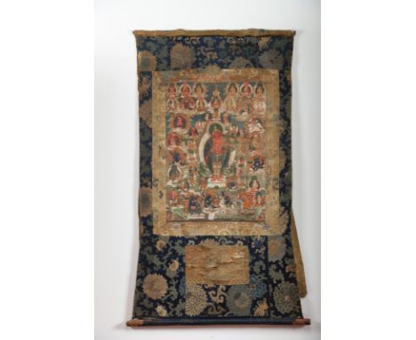  Arte Himalayana. Thangka depicting Padmapani Tibet, 18th - 19th century . Notable thankga depicting the bodhisattva Padmapan