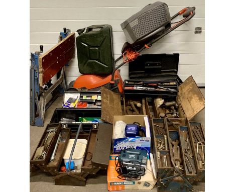 GARDENING &amp; TOOLS - Flymo Speedi-Mo, Black &amp; Decker jigsaw, car polisher, 1945 five gallon jerry can, selection of ha