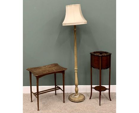 VINTAGE OCCASIONAL FURNITURE (3) - to include a shaped mahogany planter stand with boxwood string inlay and shaped under tier