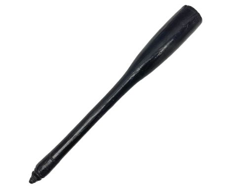 18th century turned ebony police truncheon/restrainer, L42cm