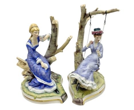 Two Royal Worcester figures from the Victorian Ladies series comprising of Alice and Cecilia, H21cm 