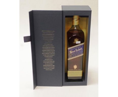 Cased bottle Johnnie Walker 'Blue Label' whisky unopened 1 litre bottle of Scotch whisky, in presentation box.
