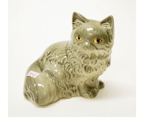 Goebel grey cat money box height 12.5cm approx