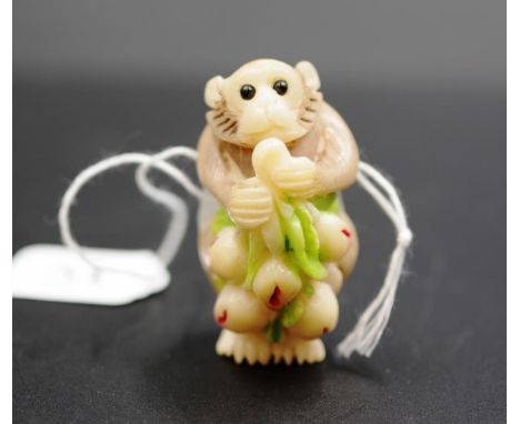 Japanese carved standing monkey netsuke signature to base, 5cm height approx.
