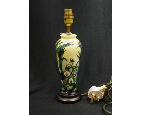 Moorcroft "water lilly" electric lamp height 32cm approx