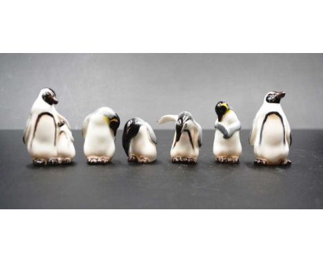 Royal Doulton K series Miniature Penguins (6) Includes K21, K22, K23, K24, K25 and K26, small chip foot K23