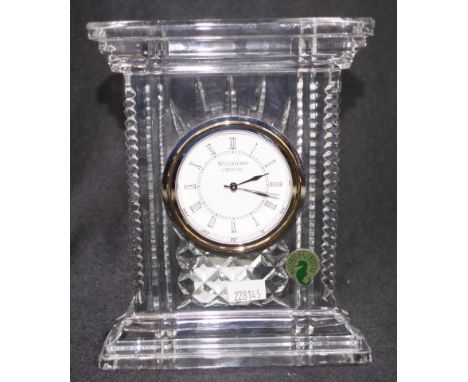 Waterford Crystal atrium clock marked to base, in original box, height 18cm approx