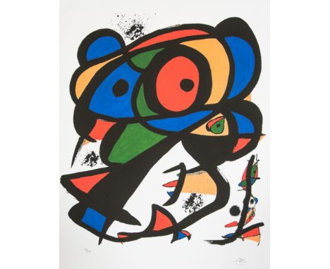 Joan Miro (after) 'Colpir Sense Nafrar I' lithography print, sheet size 56 x 76 cm, plate signed bottom right, numbered with 