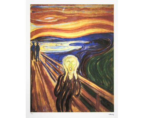 Edvard Munch (after) 'The Scream' limited edition of 200, chromolithography, plate signed bottom right, numbered with pencil 