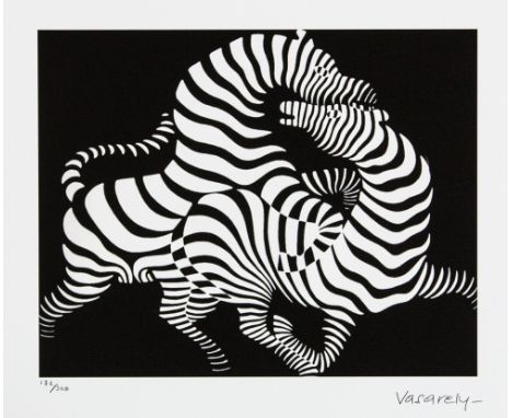 Victor Vasarely (after) 'Zebra' limited edition of 500, lithography print, plate signed bottom right, numbered with pencil bo