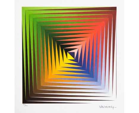 Victor Vasarely (after) 'Vonal Prim' limited edition of 500, lithography print, plate signed bottom right, numbered with penc